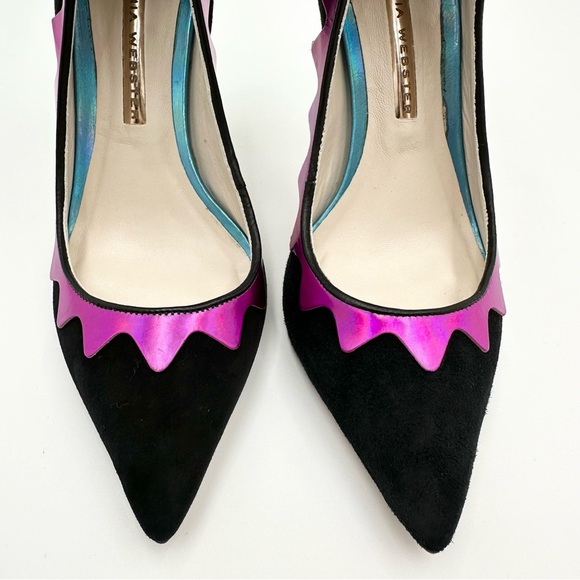 Sophia Webster Roka Iridescent Leather and Suede Pumps - Picture 10 of 16